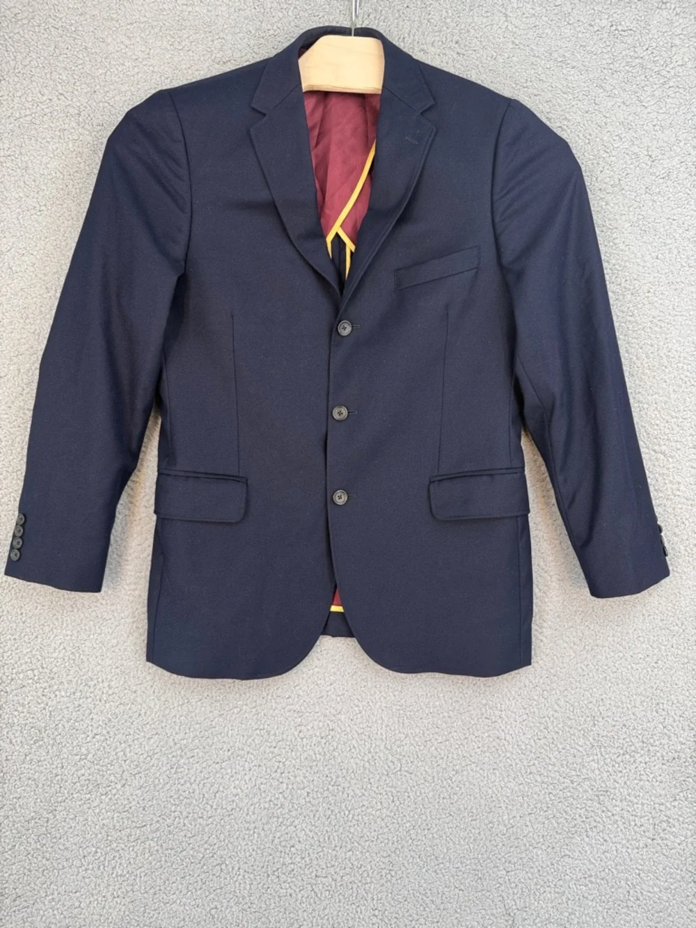 J. Crew Men's 40R Navy 3 button 100% Wool Blazer Classic Tailored Jacket